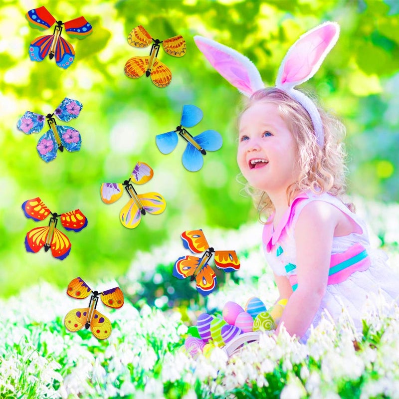 Outee 10 Packs Flying Butterfly Card Surprise Wind Up Butterfly in The Book Rubber Band Powered Gift Butterfly Fairy Flying Toy Great Xmas Gifts Surprise Gift Teacher Appreciation Gift - Image 5
